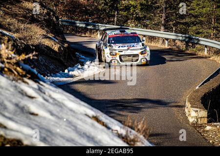 55 Yoann BONATO (FRA), Benjamin BOULLOUD (FRA), CITROEN C3, RC2 Rally2, Aktion während der WRC World Rally Car Championship 2021, Rallye Monte Carlo am 20. Bis 24. Januar 2021 in Monaco - Foto Grégory Lenormand / DPPI Stockfoto