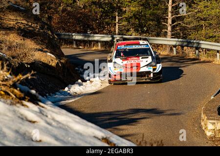 33 Elfyn EVANS (GBR), Scott MARTIN (GBR), TOYOTA GAZOO RACING WRT TOYOTA Yaris WRC, Aktion während der WRC World Rally Car Championship 2021, Rallye Monte Carlo am 20. Bis 24. Januar 2021 in Monaco - Foto Grégory Lenormand / DPPI Stockfoto