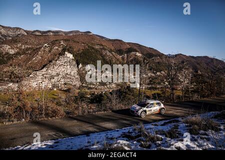 55 Yoann BONATO (FRA), Benjamin BOULLOUD (FRA), CITROEN C3, RC2 Rally2, Aktion während der WRC World Rally Car Championship 2021, Rallye Monte Carlo am 20. Bis 24. Januar 2021 in Monaco - Foto Francois Flamand / DPPI Stockfoto