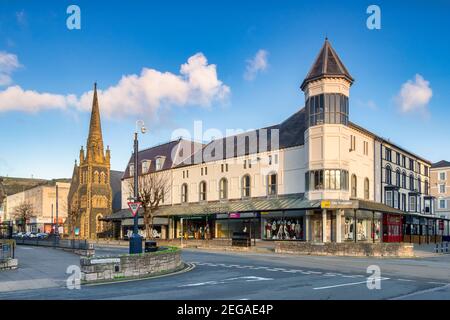 22. November 2020: Llandudno, Conwy, Wales, UK - Llandudno Stadtzentrum an einem hellen Herbstmorgen. Stockfoto