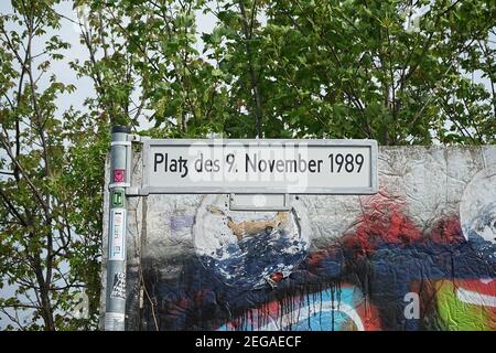 Ort vom 9. November 1989, Historisches Viertel in Berlin Stockfoto