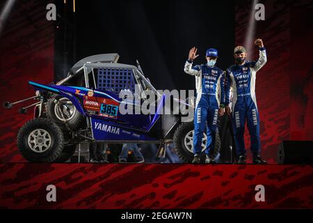 385 Ekstrom Mattias (swe), Bergvist Emil (swe), Yamaha, X-RAID Yamaha Racing Rally Unterstützte Team, Leichtfahrzeuge Prototyp - T3, Aktion während der Dakar 2021 Prolog und Start Podium Zeremonie in Jeddah, Saudi-Arabien am 2. Januar 2021 - Foto Julien Delfosse / DPPI Stockfoto