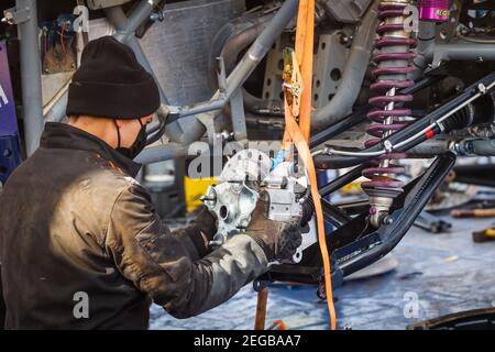 385 Ekstrom Mattias (swe), Bergvist Emil (swe), Yamaha, X-RAID Yamaha Racing Rally Unterstützte Team, Leichtfahrzeuge Prototyp - T3, Atmosphäre während des Ruhetag der Dakar 2021 in Ha'il, in Saudi-Arabien am 9. Januar 2021 - Foto Florent Gooden / DPPI Stockfoto