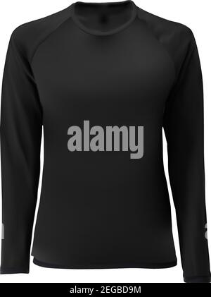 Langarm-T-Shirt-Dessin. Vorderansicht Vektor leer. Damen- oder Herrenhemd. Fußball-Unterhemd-Uniform. Basketball-Bekleidung. Illustration für Sportbekleidung. Sp Stock Vektor