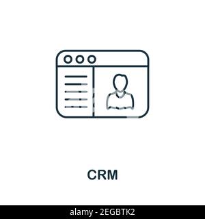 CRM-Symbol. Einfaches Element aus der Verwaltungssammlung. Creative CRM-Symbol für Web-Design, Vorlagen, Infografiken und vieles mehr Stock Vektor