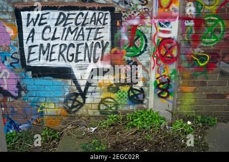 Politische Graffiti in Brighton Stockfoto