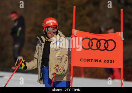 Olympia delle Tofane, Cortina (BL), Italien, 18. Feb 2021, INE-SKI-WELTMEISTERSCHAFTEN, Riesenslalom der Frauen Cortina D'Ampezzo, Venetien, Italien 2021-02-18 - Donnerstag während 2021 FIS Alpine Ski-Weltmeisterschaften - Riesenslalom - Frauen, alpines Skirennen - Foto Sergio Bisi / LM Credit: LiveMedia/Alamy Live News Stockfoto