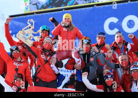 Alpine Skiweltmeisterschaft 2021 Cortina . Cortina d'Ampezzo, Italien am 18. Februar 2021. Frauen Riesenslalom, Katharina Liensberger (AUT) Credit: Action Plus Sports Images/Alamy Live News Stockfoto