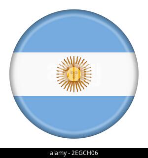 Argentinien Flagge Taste 3D Abbildung mit Clipping-Pfad Stockfoto