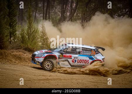 26 Kajetan KAJETANOWICZ (pol), Maciej SZCZEPANIAK (pol), SKODA FabiaWRC 3, Aktion während der Rallye Türkei 2020, 5th Runde der FIA WRC Meisterschaft 2020 vom 18. Bis 20. September 2020 in Marmaris, Mugla in der Türkei - Foto Gregory Lenormand / DPPI Stockfoto