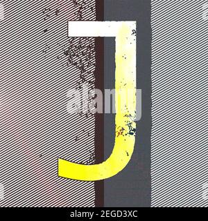 Quadratische Grafik mit dem Großbuchstaben J als Großbuchstaben Stockfoto