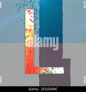 Quadratische Grafik mit dem Großbuchstaben L als Großbuchstabe Stockfoto