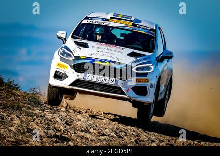 49 Francesco MARRONE (ITA), Francesco FRESU (ITA), FORD Fiesta Rally4 JWRC, Aktion während der Rallye Italia Sardegna 2020, 6th Runde der FIA WRC Championship 8 vom 11. Bis 2020. Oktober 2020 in Alghero, Sardegna in Italien - Foto Paulo Maria / DPPI Stockfoto