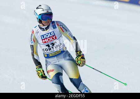 Olympia delle Tofane, Cortina (BL), Italien, 18. Februar 2021, Ragnhild Mowinckel (NOR) beendete das Rennen in 9th Position während 2021 FIS Alpine World SKI Championships - Riesenslalom - Damen, alpines Skirennen - Foto Francesco Scaccianoce / LM Credit: LiveMedia/Alamy Live News Stockfoto