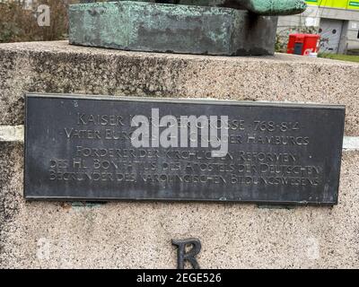 Kaiser Karl der große, Vater Europas, Gründer Hamburgs, Hamburg, Michaelisstr. / St.-Ansgar „Kleiner Michel“, Hamburger – Neustadt, 18.02.2021 Stockfoto