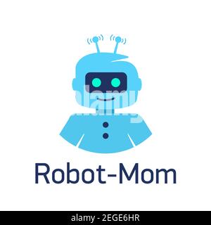 Niedliche Cartoon-Roboter. Sign Robot Head, Avatar oder Chat bot für Website. Vektorgrafik isoliert auf weißem Hintergrund. Stock Vektor