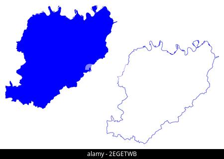 Piacenza Provinz (Italien, Italienische Republik, Emilia-Romagna Region) Karte Vektordarstellung, Skizze Provinz Piacenza Karte Stock Vektor
