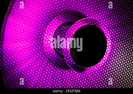 Eine Nahaufnahme des Lautsprechers. Hintergrund. Textur Stockfoto