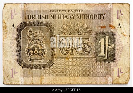 British Military Authority Bank Note - One Shilling Stockfoto
