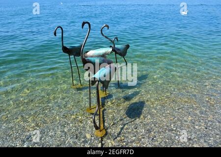 Montreux, Schweiz- 24. August 2019. Statuen am Genfer See von Leman, Montreux Riviera, Schweiz. Stockfoto