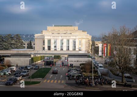 Palast der Nationen - Büro der Vereinten Nationen - Genf, Schweiz Stockfoto