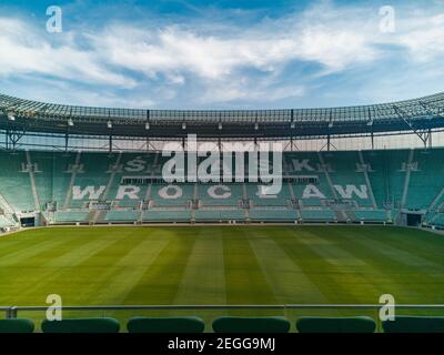 Breslau Oktober 22 2019 Innenansicht des breslauer Stadions Stockfoto