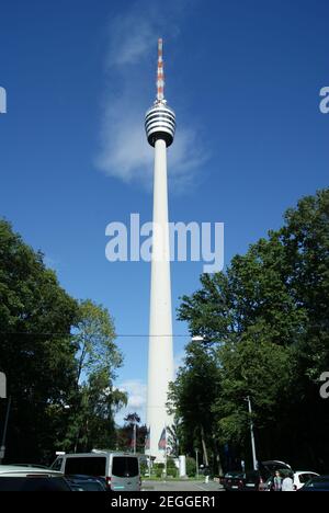 Stuttgart, Deutschland - August 2010: Fernsehturm Stuttgart, Fernsehturm in Stuttgart war es der erste Telekommunikationsturm der Welt Stockfoto