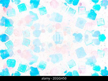 Abstrakt handbemalter hellblauer Hintergrund. Aquarellmalerei. Dekorative, farbenfrohe Textur. Stockfoto