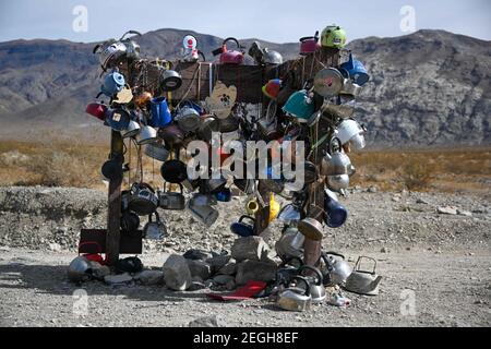 Allgemeine Gesamtansicht von Teakettle Junction im Death Valley National Park, Calif, Sonntag, 14. Februar 2021. (Dylan Stewart/Image of Sport) Stockfoto