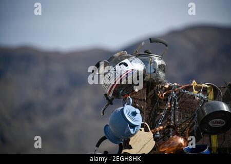 Allgemeine Gesamtansicht von Teakettle Junction im Death Valley National Park, Calif, Sonntag, 14. Februar 2021. (Dylan Stewart/Image of Sport) Stockfoto