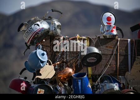 Allgemeine Gesamtansicht von Teakettle Junction im Death Valley National Park, Calif, Sonntag, 14. Februar 2021. (Dylan Stewart/Image of Sport) Stockfoto