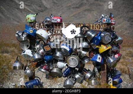 Allgemeine Gesamtansicht von Teakettle Junction im Death Valley National Park, Calif, Sonntag, 14. Februar 2021. (Dylan Stewart/Image of Sport) Stockfoto