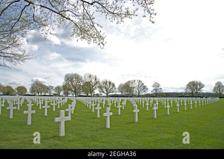 Der amerikanische Niederlande Friedhof, Margraten, Niederlande 8301 amerikanische Soldaten und Flieger aus dem Zweiten Weltkrieg sind dort begraben. Stockfoto