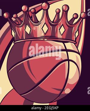 Basket Ball King Crown. vektor-Illustration deisgn Stock Vektor