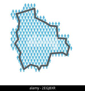 Karte der bolivianischen Bevölkerung. Länderübersicht aus Personenzahlen Stock Vektor