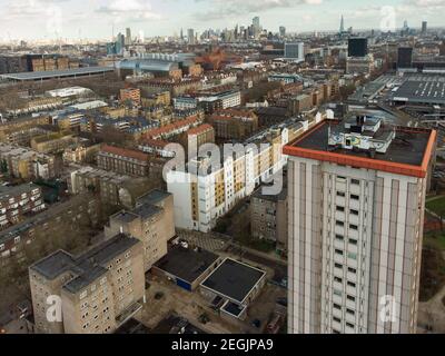 Oxenholme, Harrington Square, Richtung King's Cross, St. Pancras und Francis Crick Institute Stockfoto