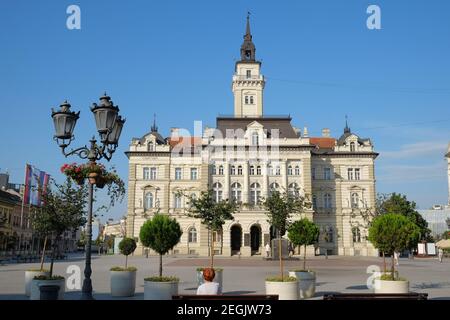 Rathaus auf dem Hauptplatz von Novi Sad, Serbien Stockfoto