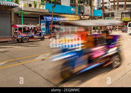 Tuk Tuk Dreirad Taxi, Chinatown, Bangkok, Thailand Stockfoto