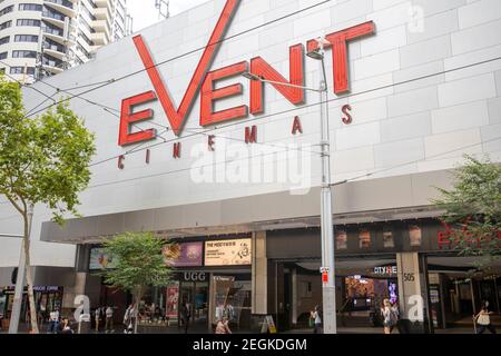 Event Cinemas Kino Film Complex Gebäude auf George Street in Stadtzentrum von Sydney, NSW, Australien Stockfoto