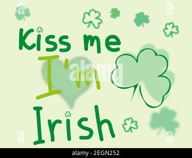 Kiss me im Irish. St. Patrick Day Feier, Vektor-Illustration Stock Vektor