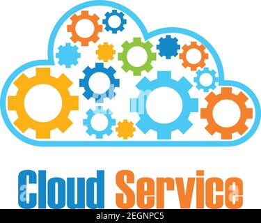 Cloud-Storage-Service-Logo isoliert auf weißem Hintergrund. vektor-Illustration Stock Vektor