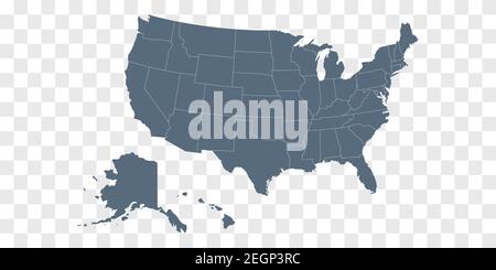Karte der Vereinigten Staaten von Amerika. USA Karte mit Staaten Stock Vektor