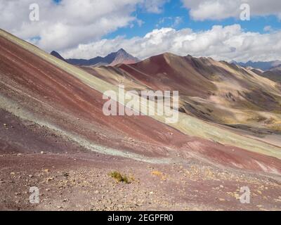 Seite des sieben Farben Berg Vinacunca Stockfoto