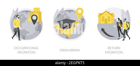 Auswanderung von ausgebildeten Arbeitern abstrakte Konzept Vektor-Illustrationen. Stock Vektor