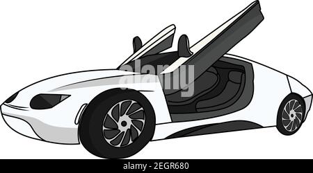 Symbol für Sport oder Rennwagen. Seitenansicht. Luxus-Fahrzeug, Vektor-Illustration. Stock Vektor