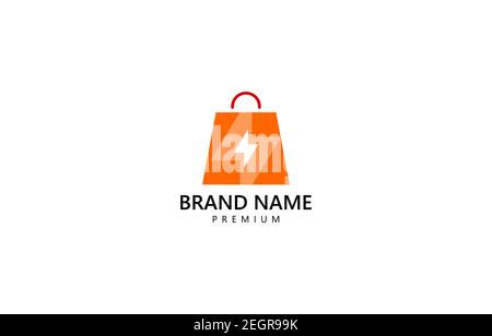 Flash Online Shop Logo Vektor-Vorlage für Online-Shop geeignet E-Commerce-Markenidentität Stock Vektor