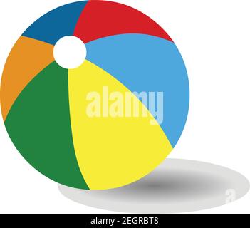 Beach Ball Stock Illustration Vektor, isoliert in weißem Hintergrund Stock Vektor