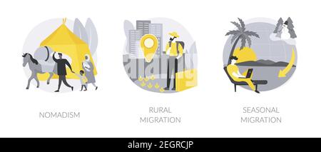 Ändern Wohnungs abstrakte Konzept Vektor-Illustrationen. Stock Vektor