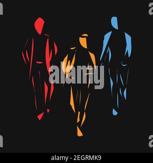 Männer Mode abstrakte Illustration Design . Vektorsilhouetten Stock Vektor