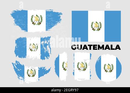 Flagge von Guatemala, Republik Guatemala. Vorlage für Award Design Stock Vektor